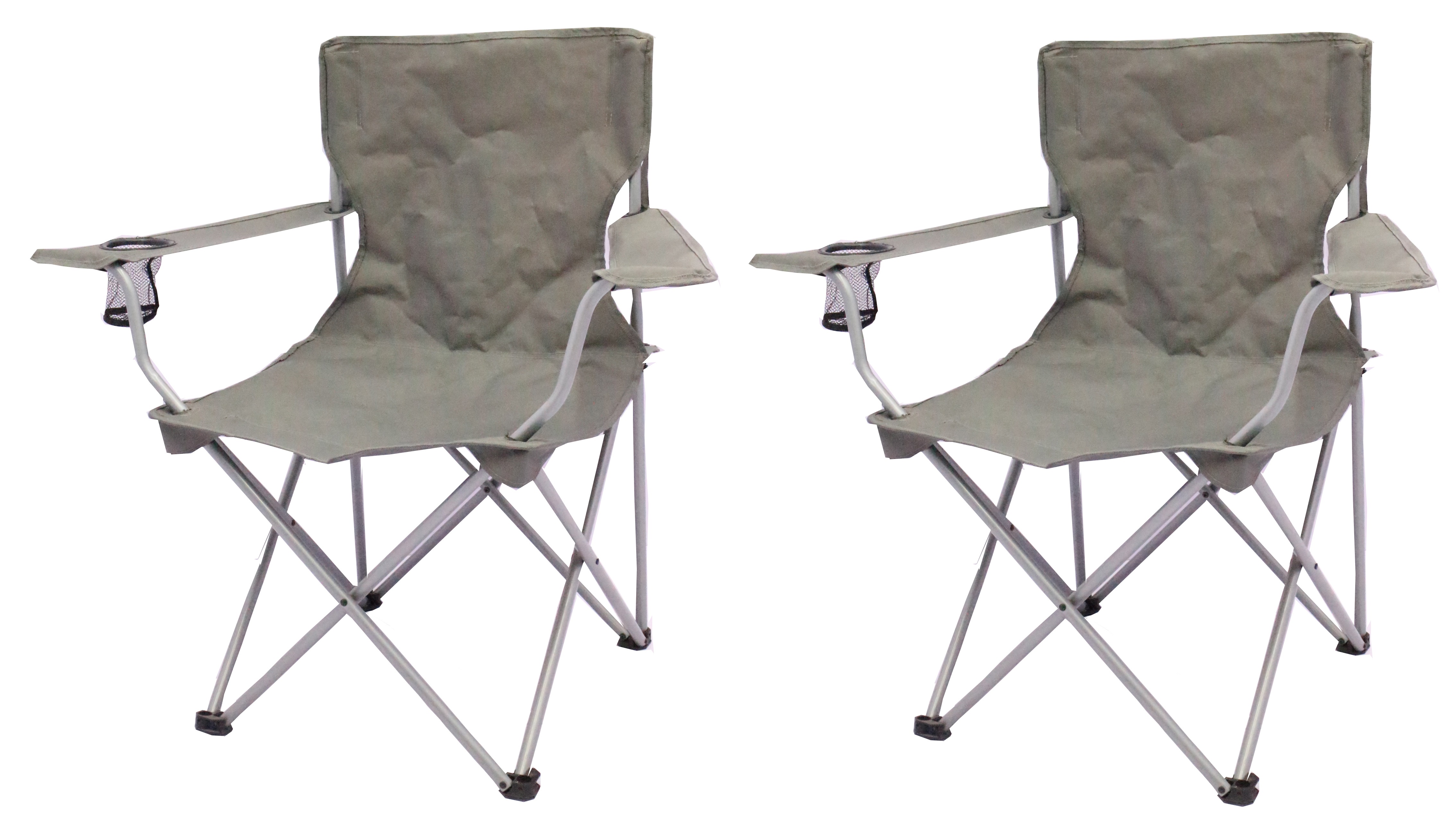 Ozark Trail Quad Folding Camp Chair 2 Pack,with Mesh Cup Holder - image 1 of 17