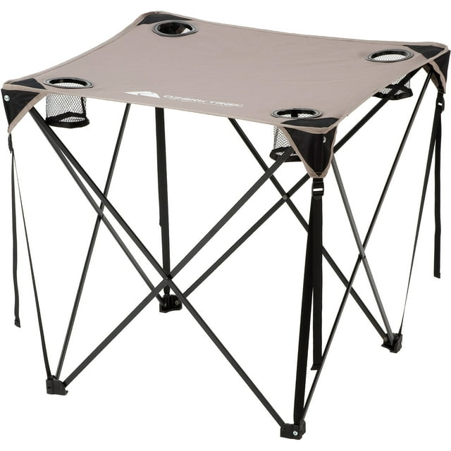 Ozark Trail Quad Folding Table with Cup Holders, Grey - Walmart.com