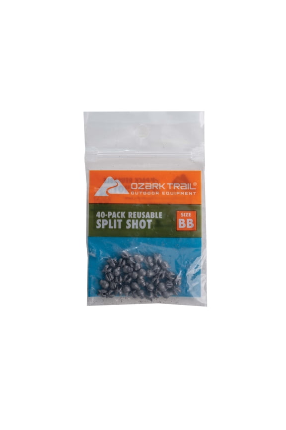 BB Split Shot Reusable Fishing Weights, 40 Count