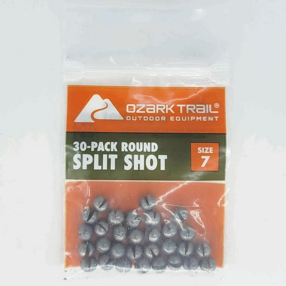 Ozark Trail Round Split Shot Size 7, Fishing Lead Weight, Product Size 0.24x0.26in