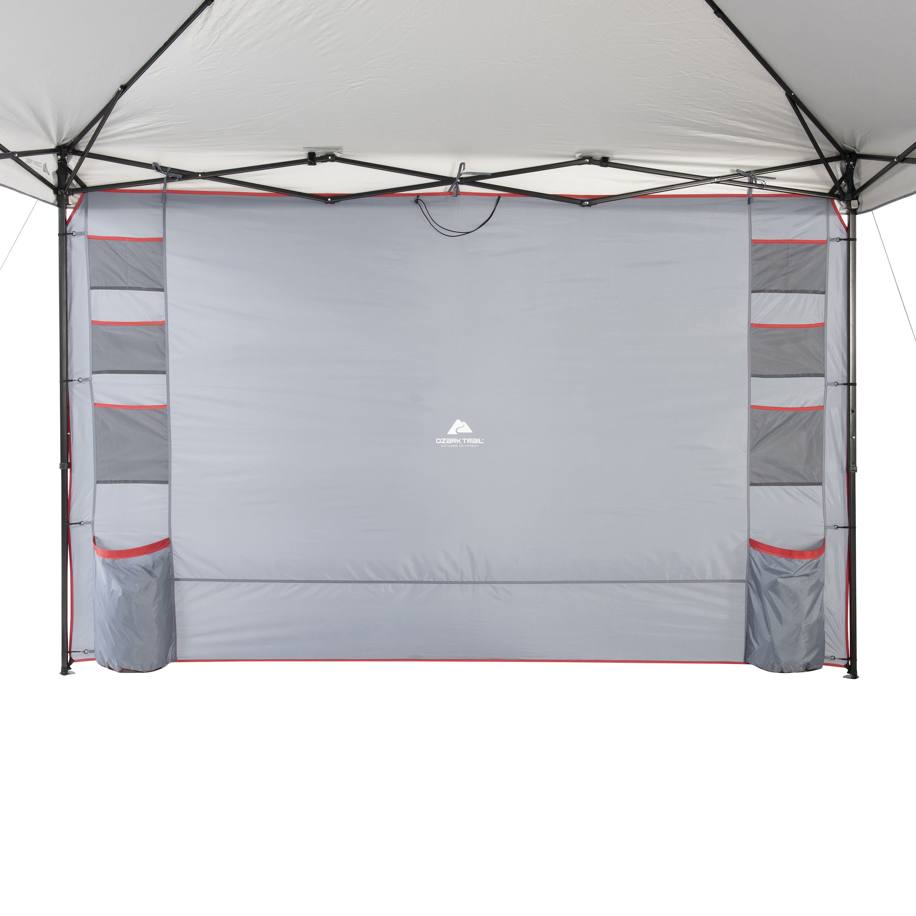 Gray Polyester Shade Wall with Organizer Pockets for 10' x 10' Canopy