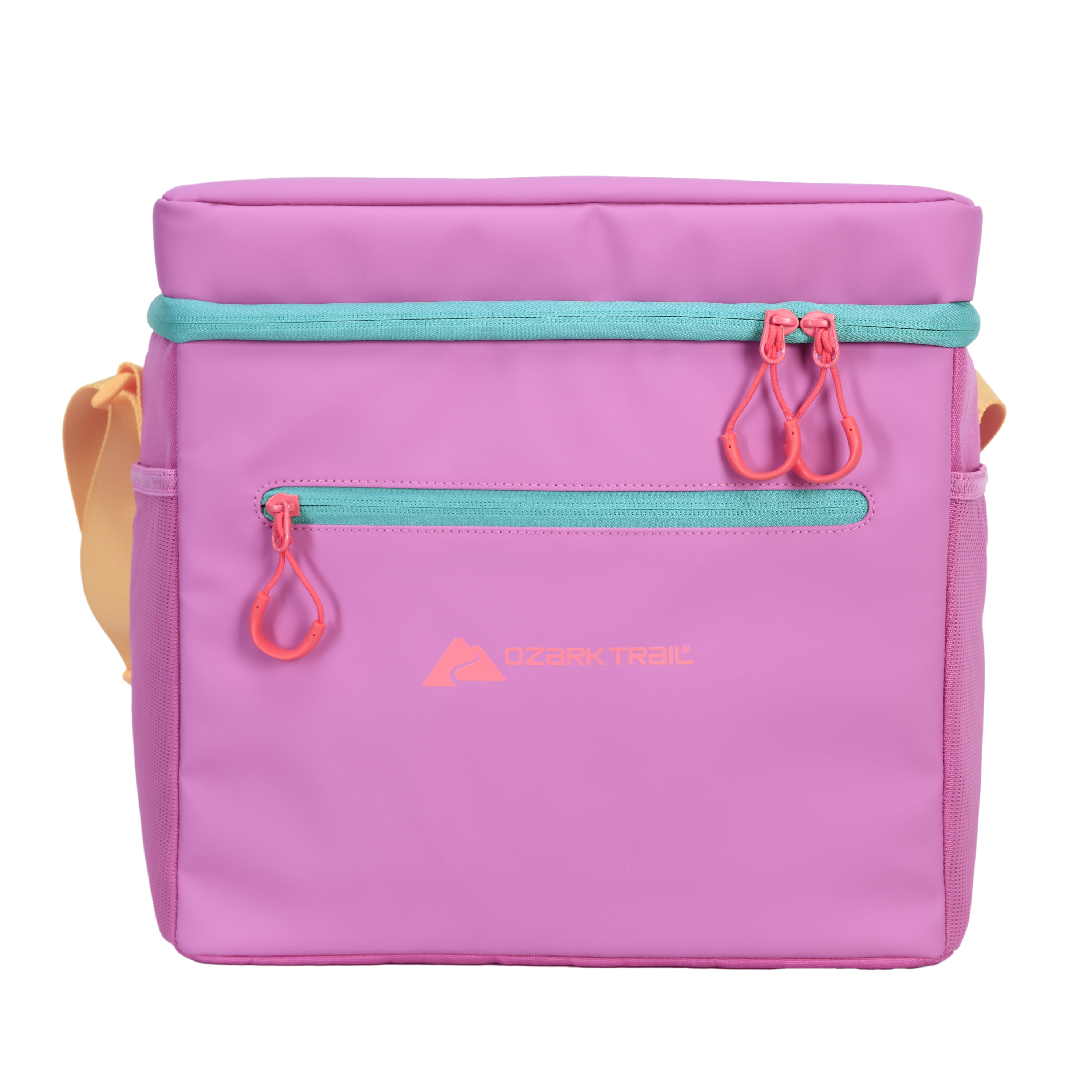 Ozark Trail Coated Soft-Sided Cooler with Removable Hardliner, 24-Can Capacity, Summer Vibes Collection, Bright Pink