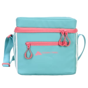 Enfriador portátil Ozark Trail con revestimiento suave y forro rígido extraíble, capacidad de 6 latas / 6 cuartos, colección Summer Vibes, verde brillante