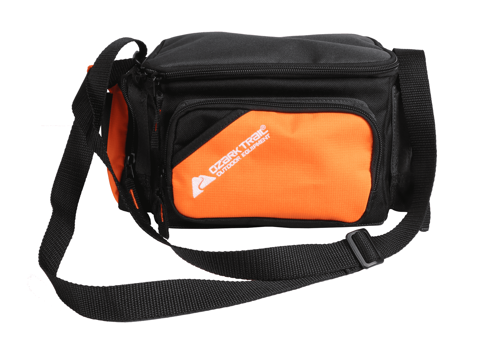 Ozark Trail Soft-Sided 350 Fishing Tackle Bag with 3 Tackle Boxes, Orange &  Black