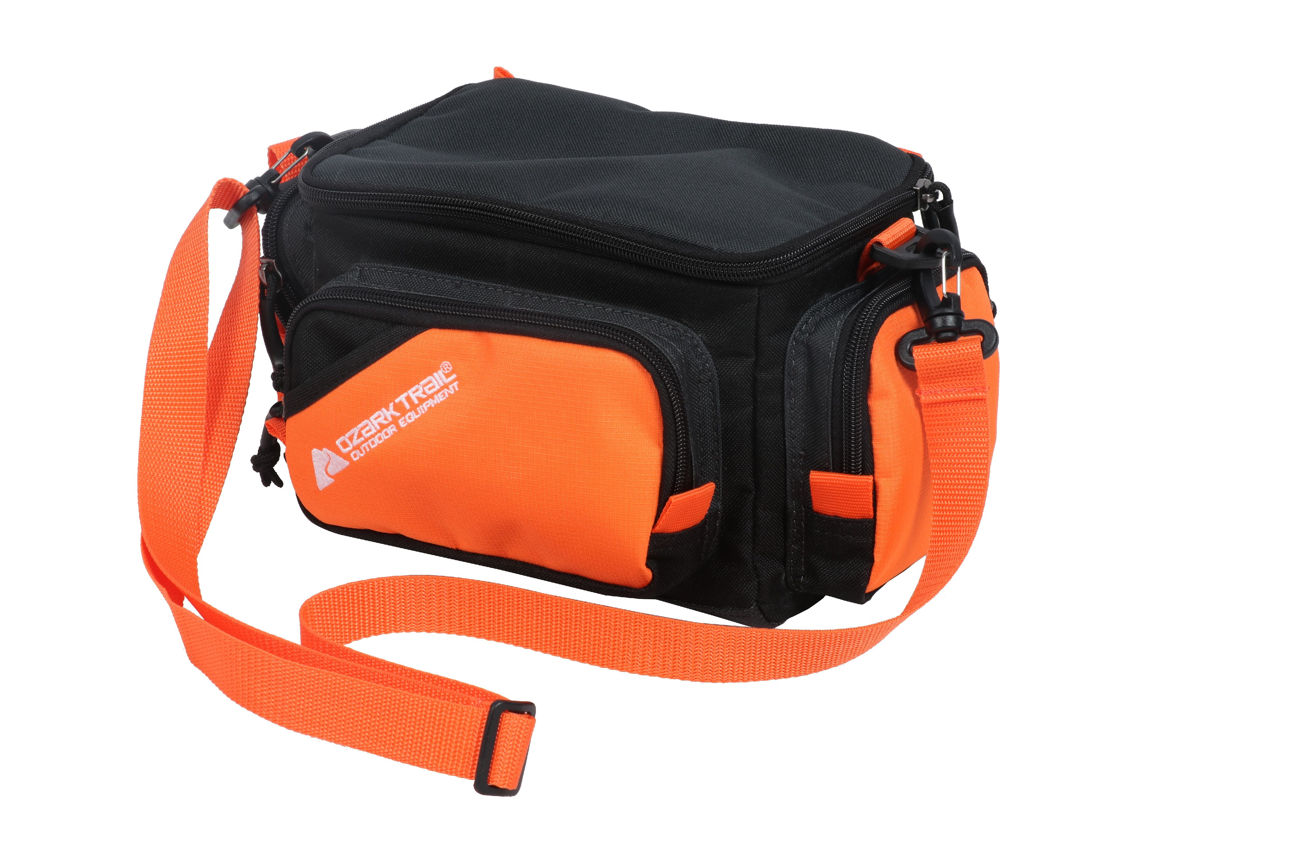Ozark Trail Soft-Sided Tackle Bag with Carry Strap, Orange / Black