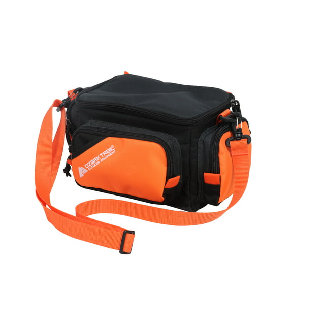 Ozark Trail Soft-Sided Tackle Bag with Carry Strap, Orange / Black