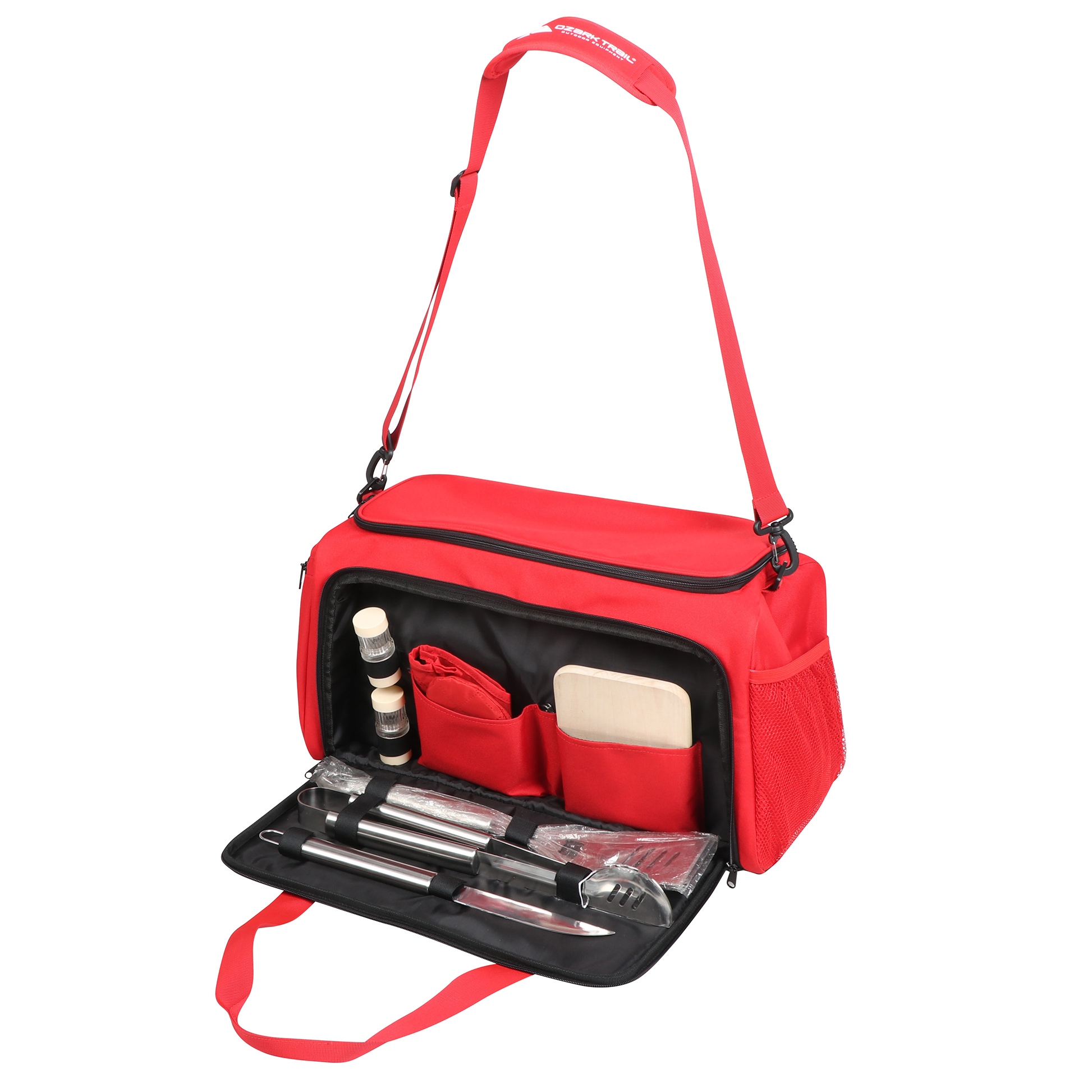 Ozark Trail Soft Sided Tailgate Cooler with Utensils, Red - image 1 of 11