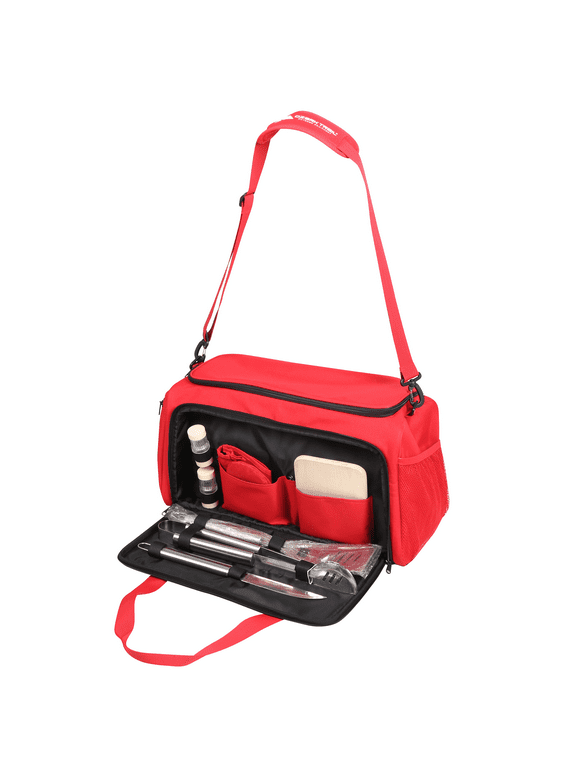 Ozark Trail Soft Sided Tailgate Cooler with Utensils, Red