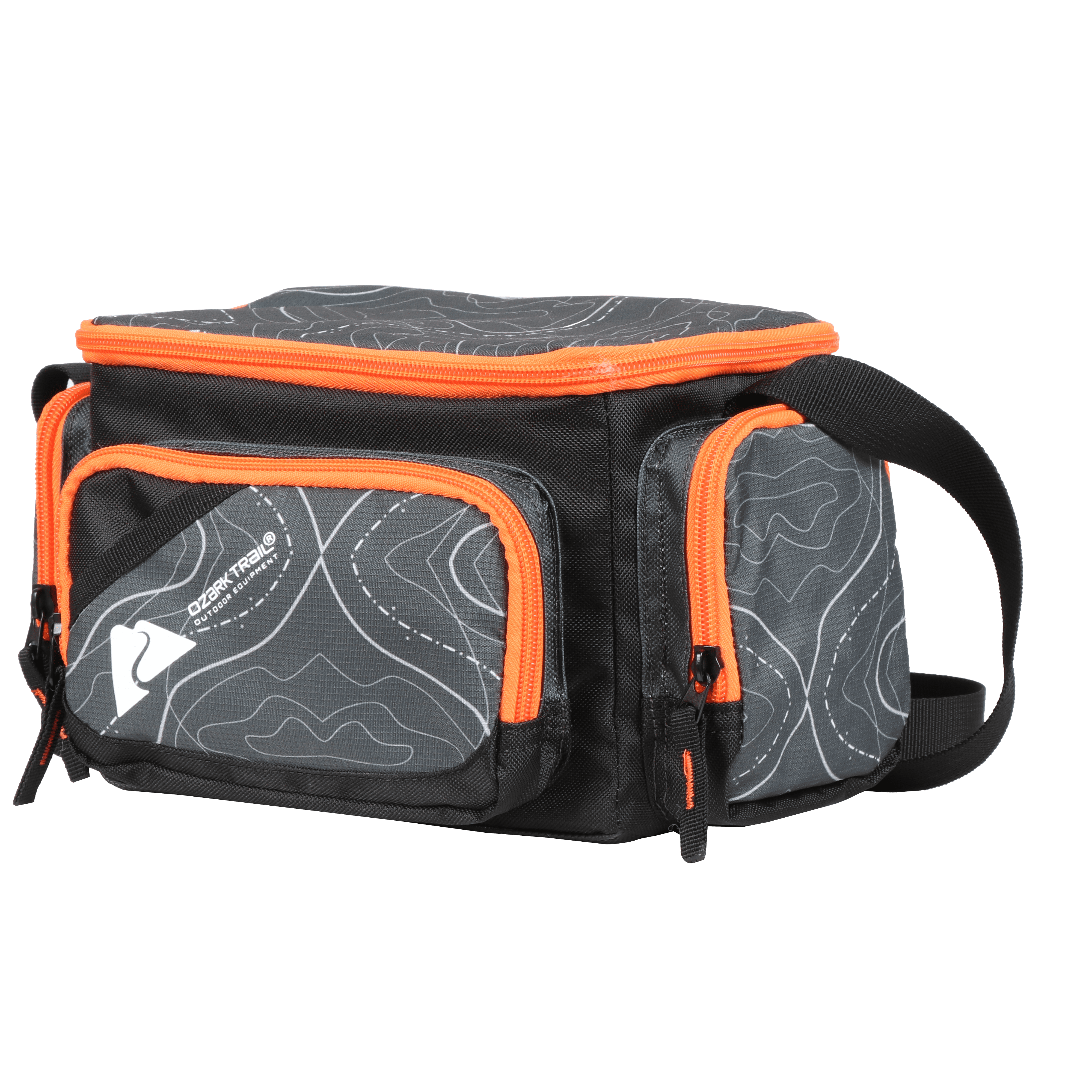 Ozark Trail Soft-sided 350 Fishing Tackle Bag with 3 Tackle Boxes, Black