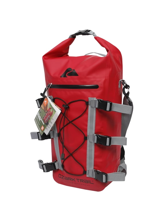 Spring River Waterproof Roll Top Kayak Backpack, Red, 20 L