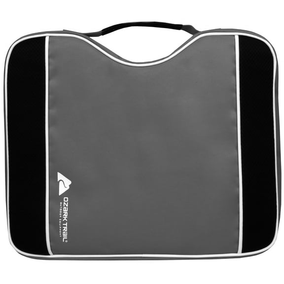 Ozark Trail Stadium Seat Cushion with Non-Skid Bottom and Top Carry Handle, Gray