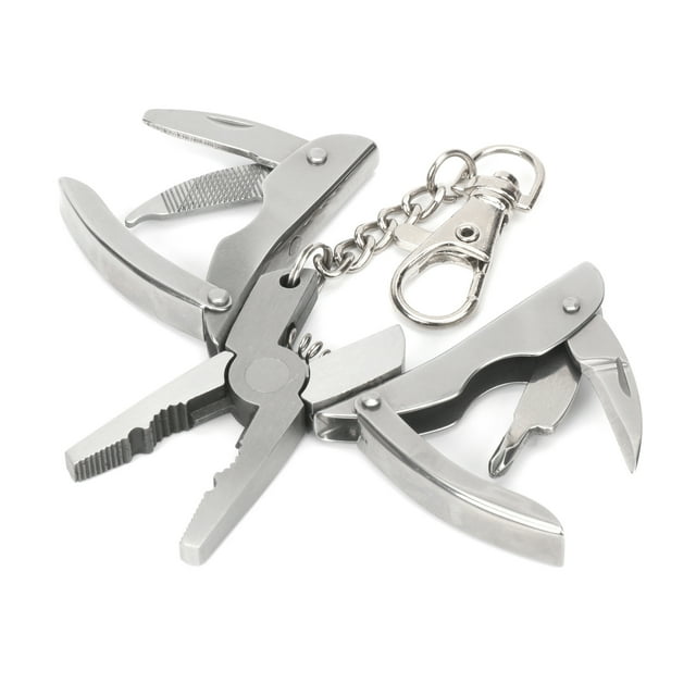 Ozark Trail Stainless Steel 9in1 Mini Fishing Multi Tool in Silver, Model FS401