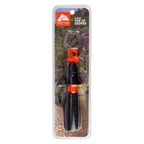 Ozark Trail Stainless Steel Fish Lip Gripper Tool with Non-Slip Handle and Wrist Strap, 8 Inch