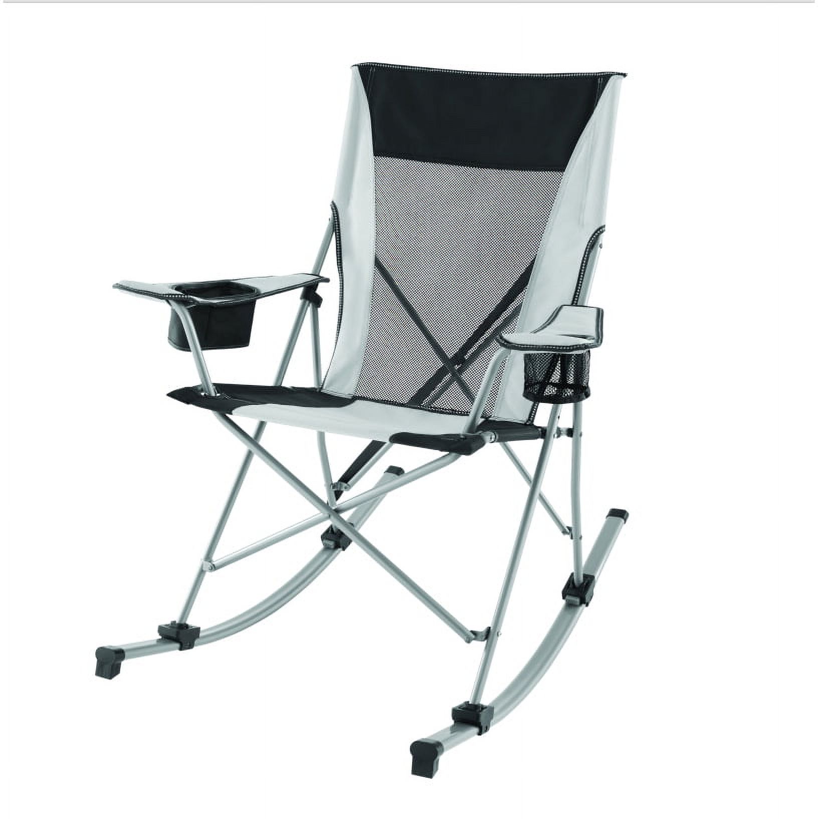 Ozark Trail Tension 2 in 1 Mesh Rocking Camp Chair, Gray and Black, Detachable Rockers, Adult - image 1 of 10