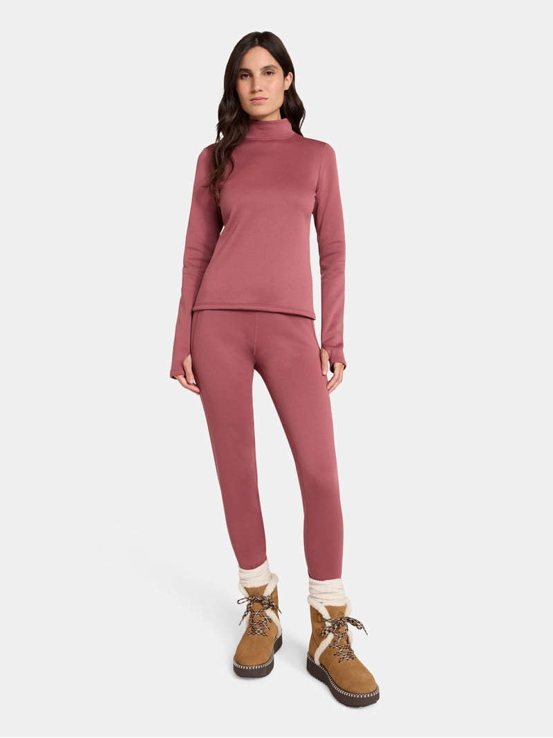 Ozark Trail Women's Warmest Thermal Long Sleeve Fleece Mockneck