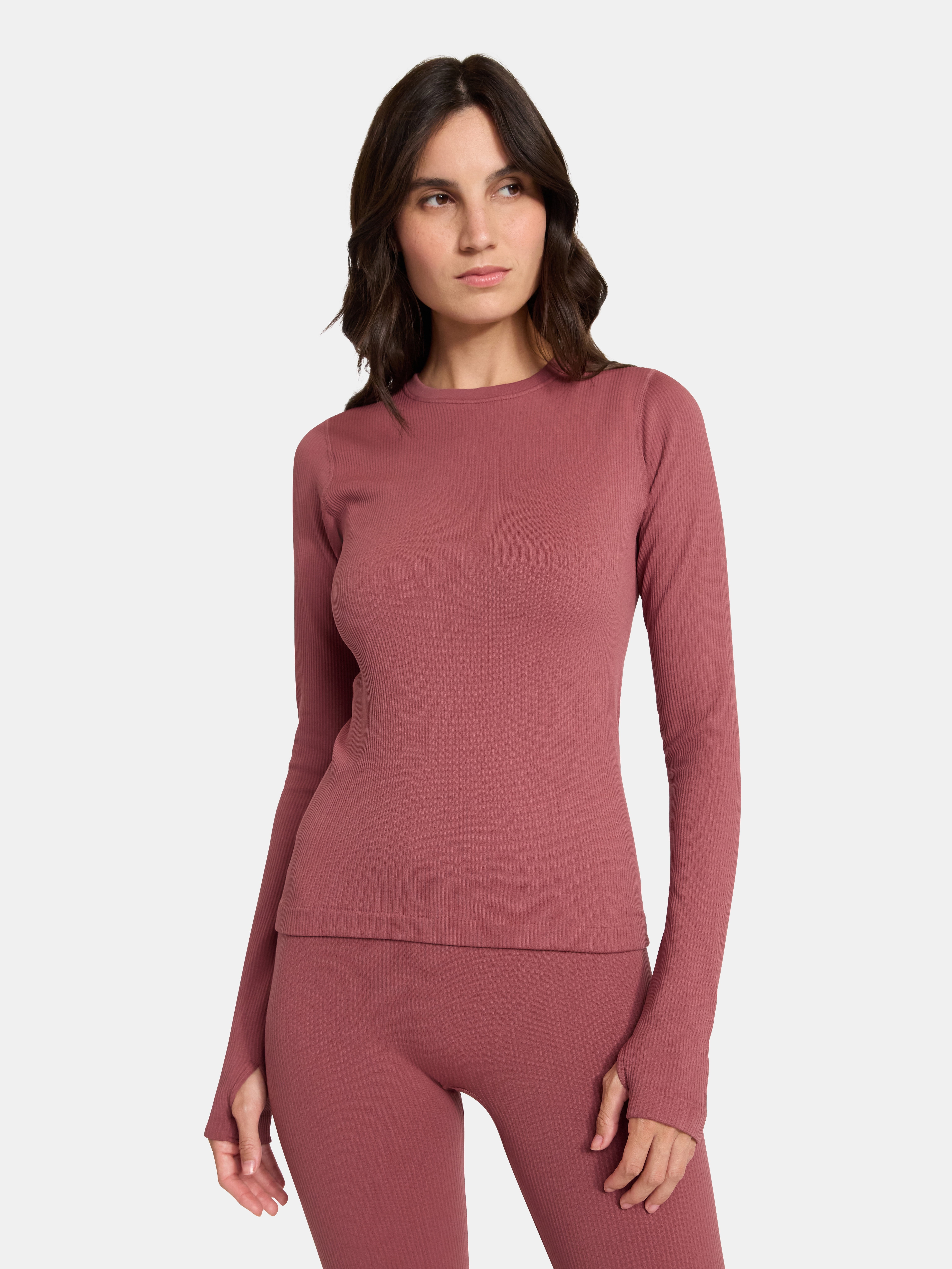 Ozark Trail Women’s Warmer Thermal Long Sleeve Seamless Fleece Top, Sizes XS-XXL