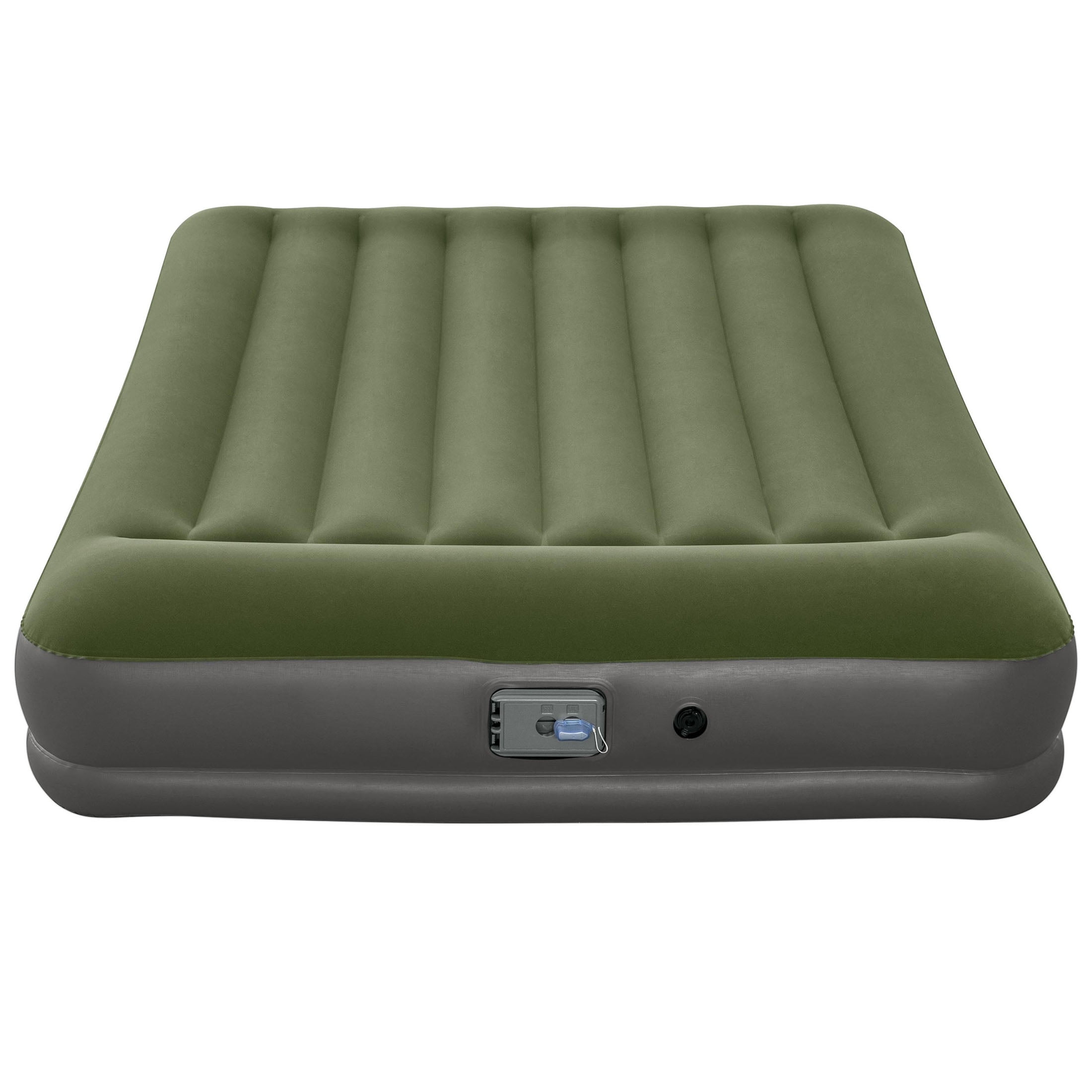 Queen Green and Black 14" Air Mattress with Built-in Pump