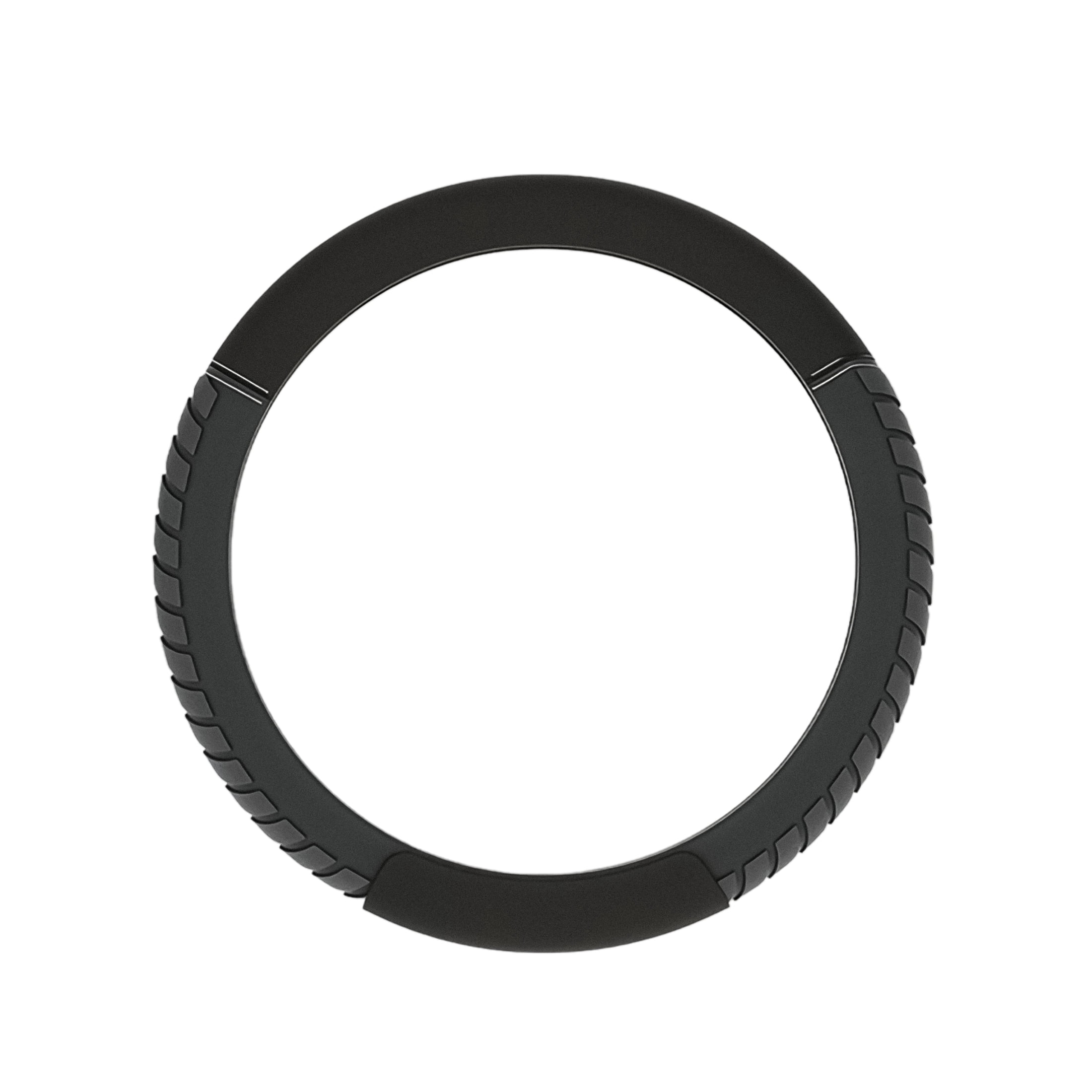 Ozark Trail Truck Steering Wheel Cover Faux Leather with Rubber Grip, Fits 16" diameter, Black Chevron