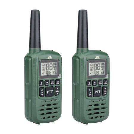 ozark trail two way walkie talkie, ipx4, 22 channel, green, 2 pack