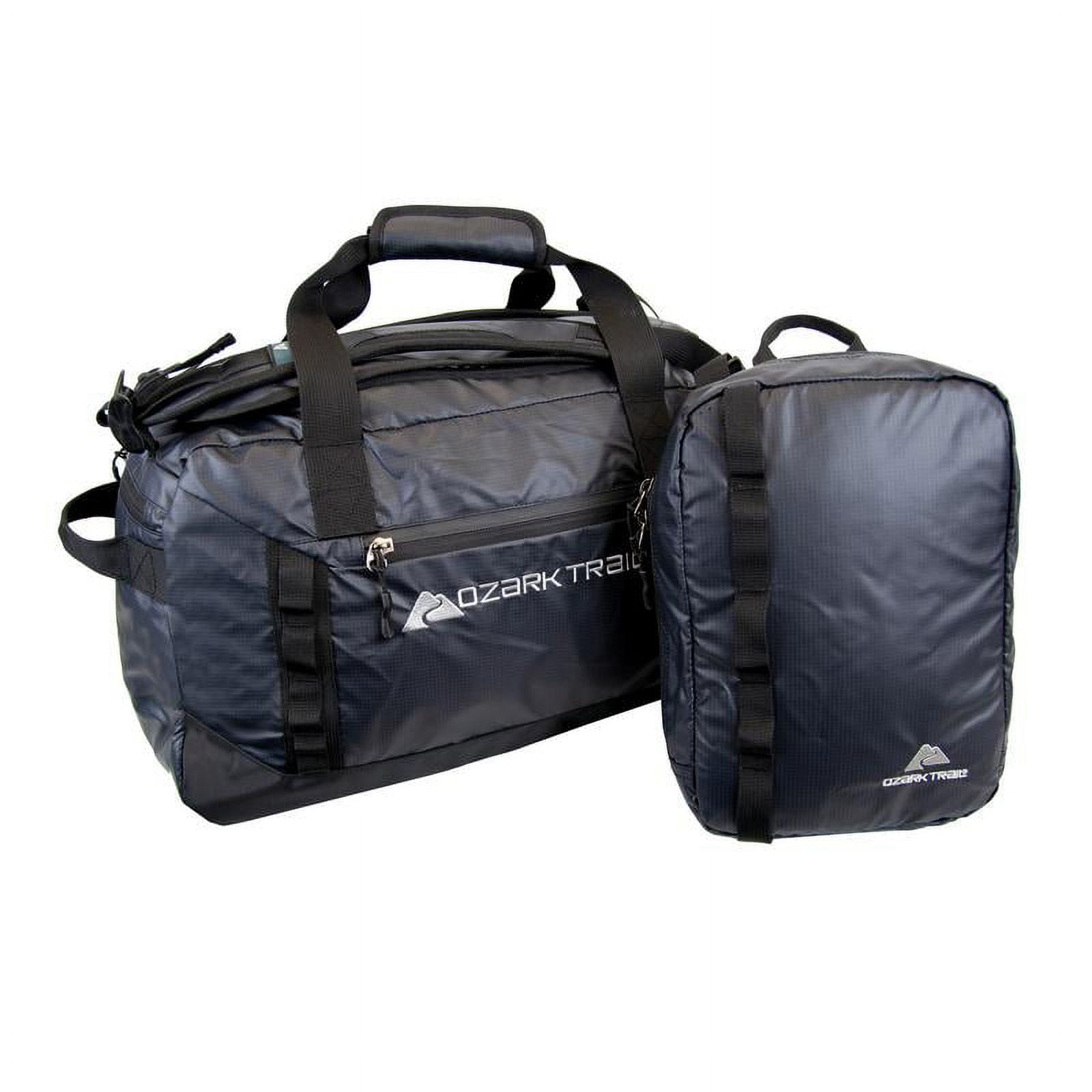 Ozark Trail 90L Packable All-Weather Duffel Bag with Convertible Backpack Straps, Black, Adult Unisex, Size: 90 Liters