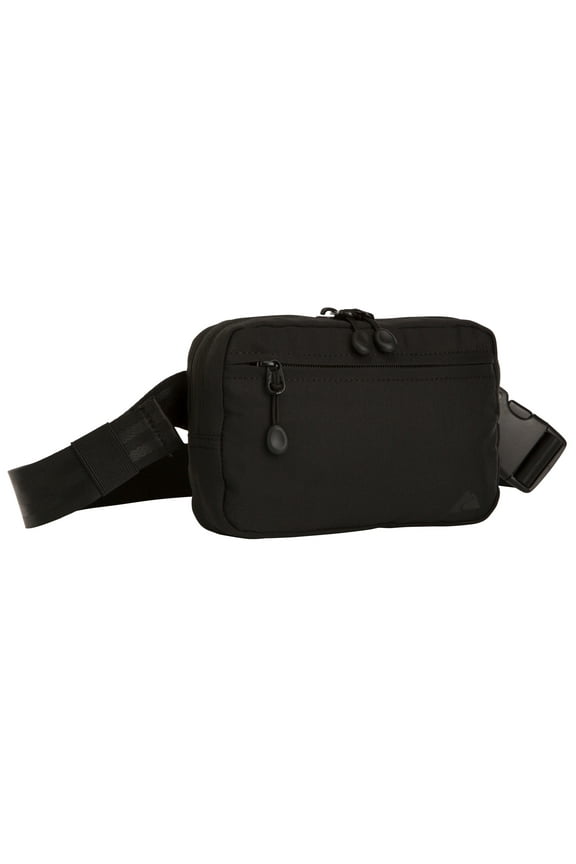 Unisex Compact Polyester Fanny Pack Kit 1.5L, Black Solind Print