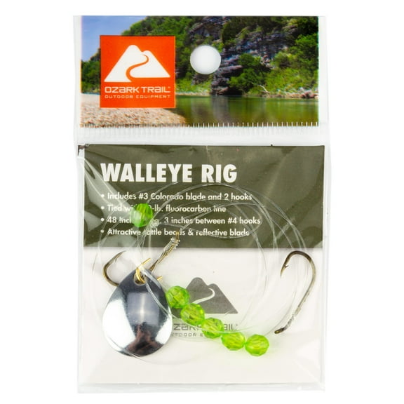 Ozark Trail Walleye Double Hook Fishing Rig with Silver Blade