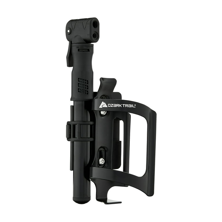 Ozark Trail Water Bottle Cage Holder with Air Pump, Secure