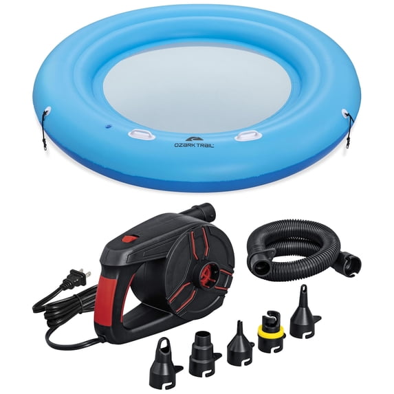 Ozark Trail Water Hammock River and Lake Float and Ozark Trail Powergrip Pro AC Electric Air Pump