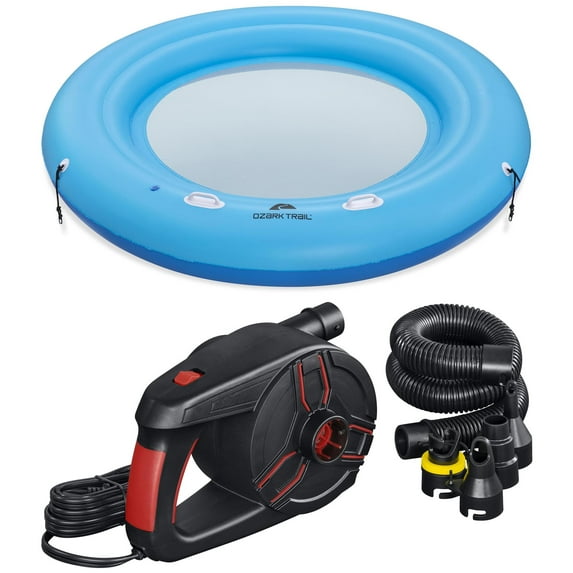 Ozark Trail Water Hammock River and Lake Float and Ozark Trail Powergrip Pro AC Electric Air Pump