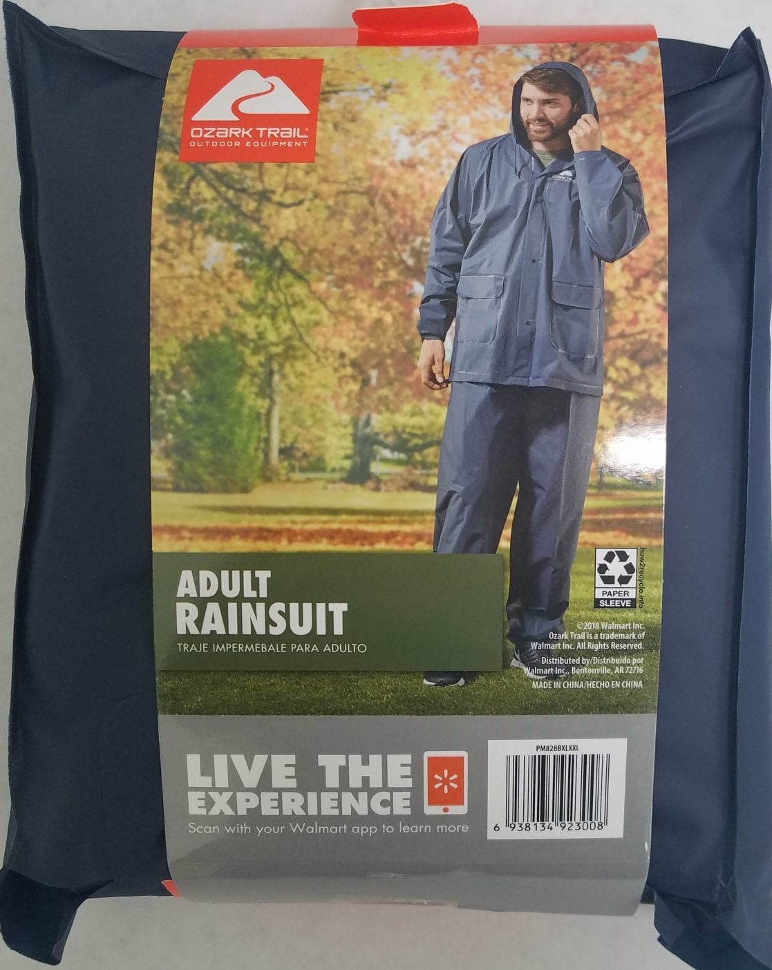 Ozark Trail Water Resistant PVC Hooded Rain Coat & Pant (Unisex XL/XXL)