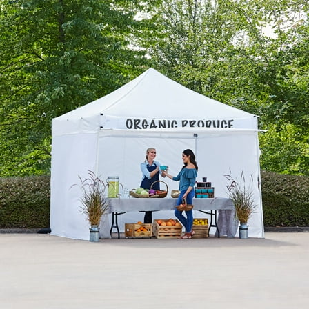 Ozark Trail White Commercial Instant 10' x 10' Straight Leg Instant Canopy with Sidewalls