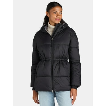 Ozark Trail Women's and Women’s Plus Hooded Puffer Jacket, Mid Length, Size XS-3X