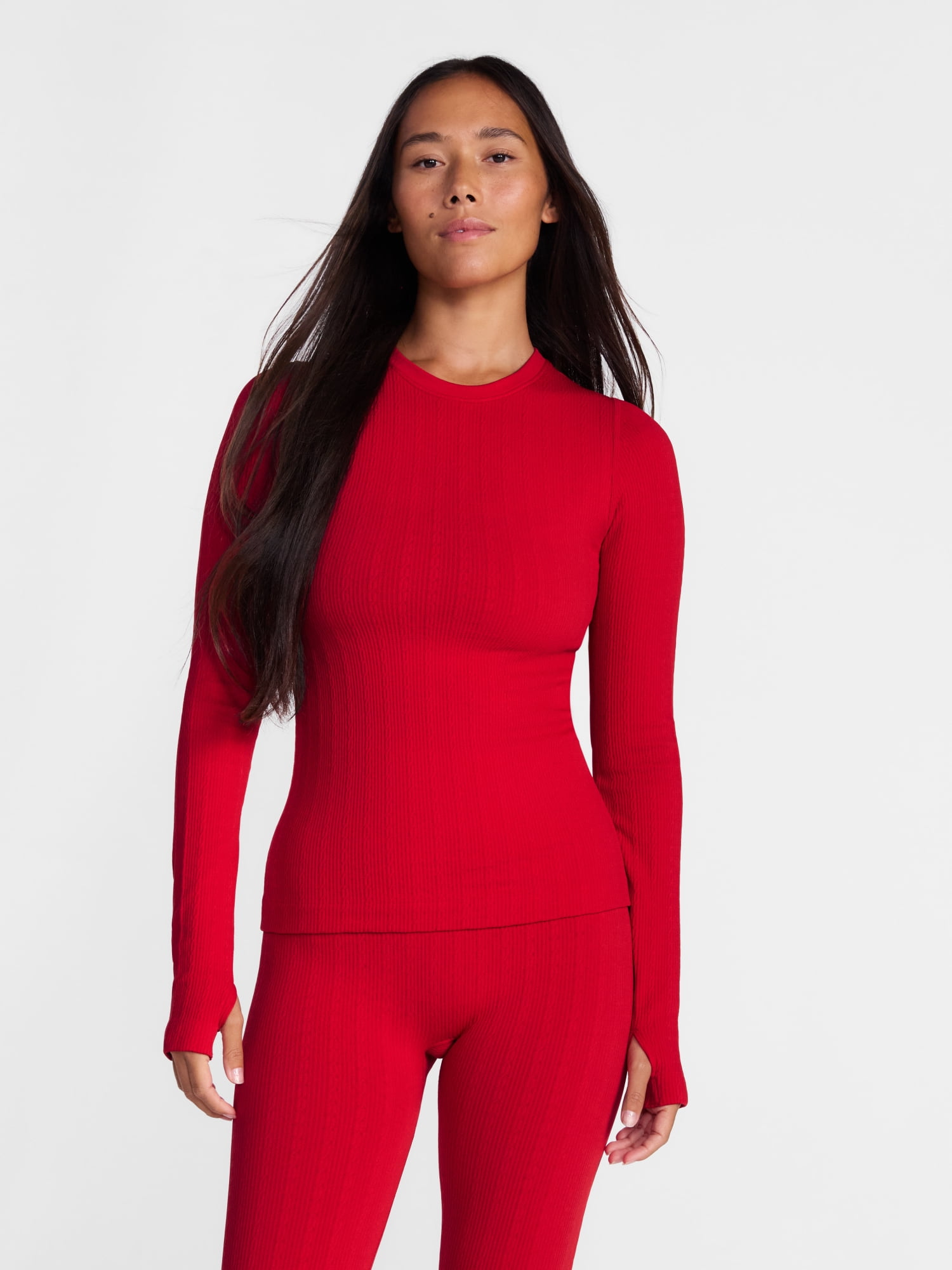Ozark Trail Women’s Warmer Thermal Long Sleeve Seamless Fleece Top, Sizes XS-XXL