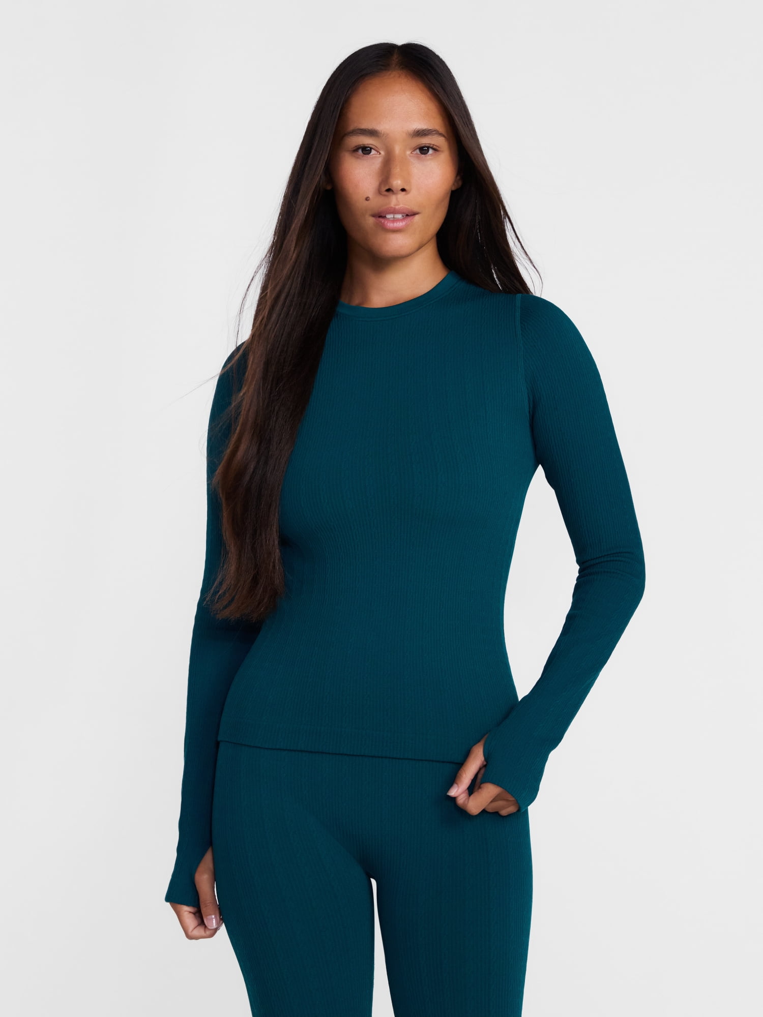 Ozark Trail Women’s Warmer Thermal Long Sleeve Seamless Fleece Top, Sizes XS-XXL