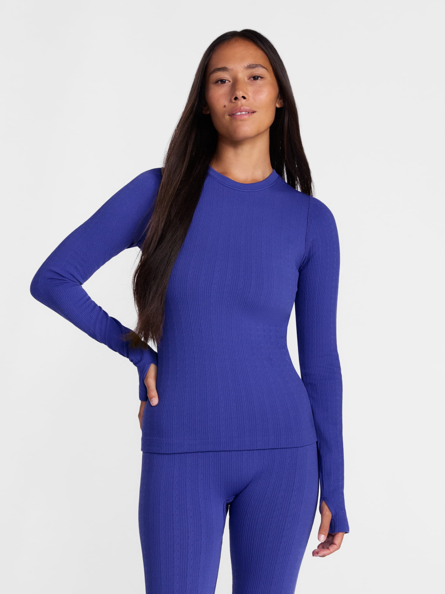Ozark Trail Women’s Warmer Thermal Long Sleeve Seamless Fleece Top, Sizes XS-XXL