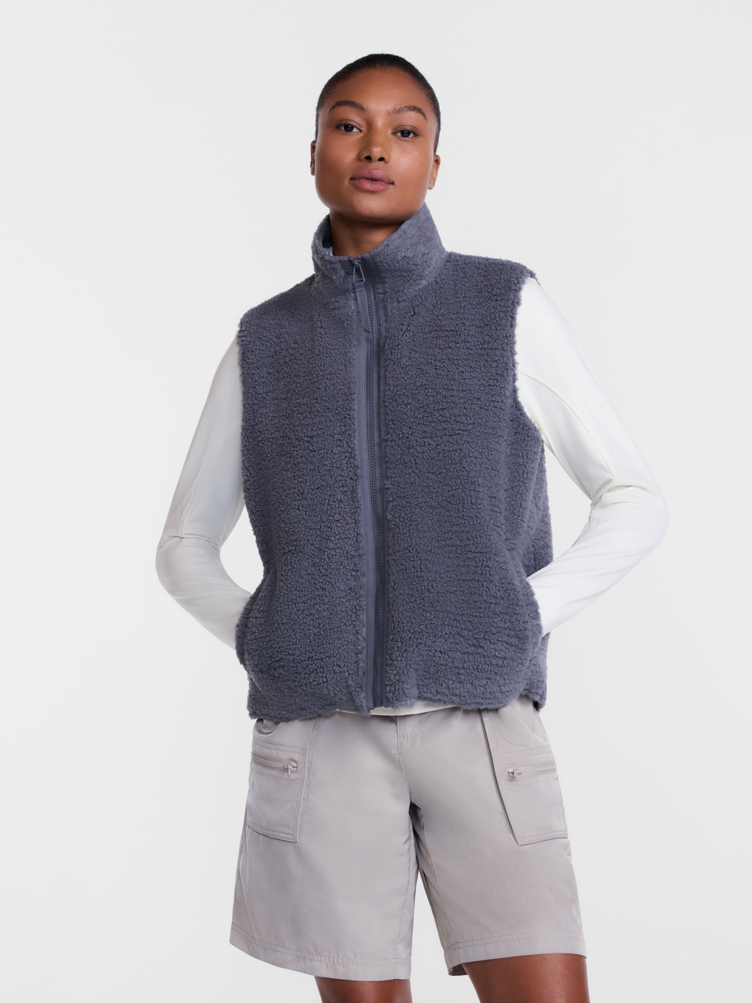 Ozark Trail Women's and Women's Plus High Pile Vest, Sizes XS-3X