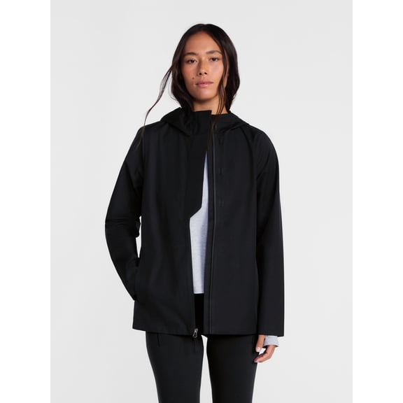 Ozark Trail Women's and Women's Plus Asymmetrical Zip Rain Jacket, Sizes XS-3X