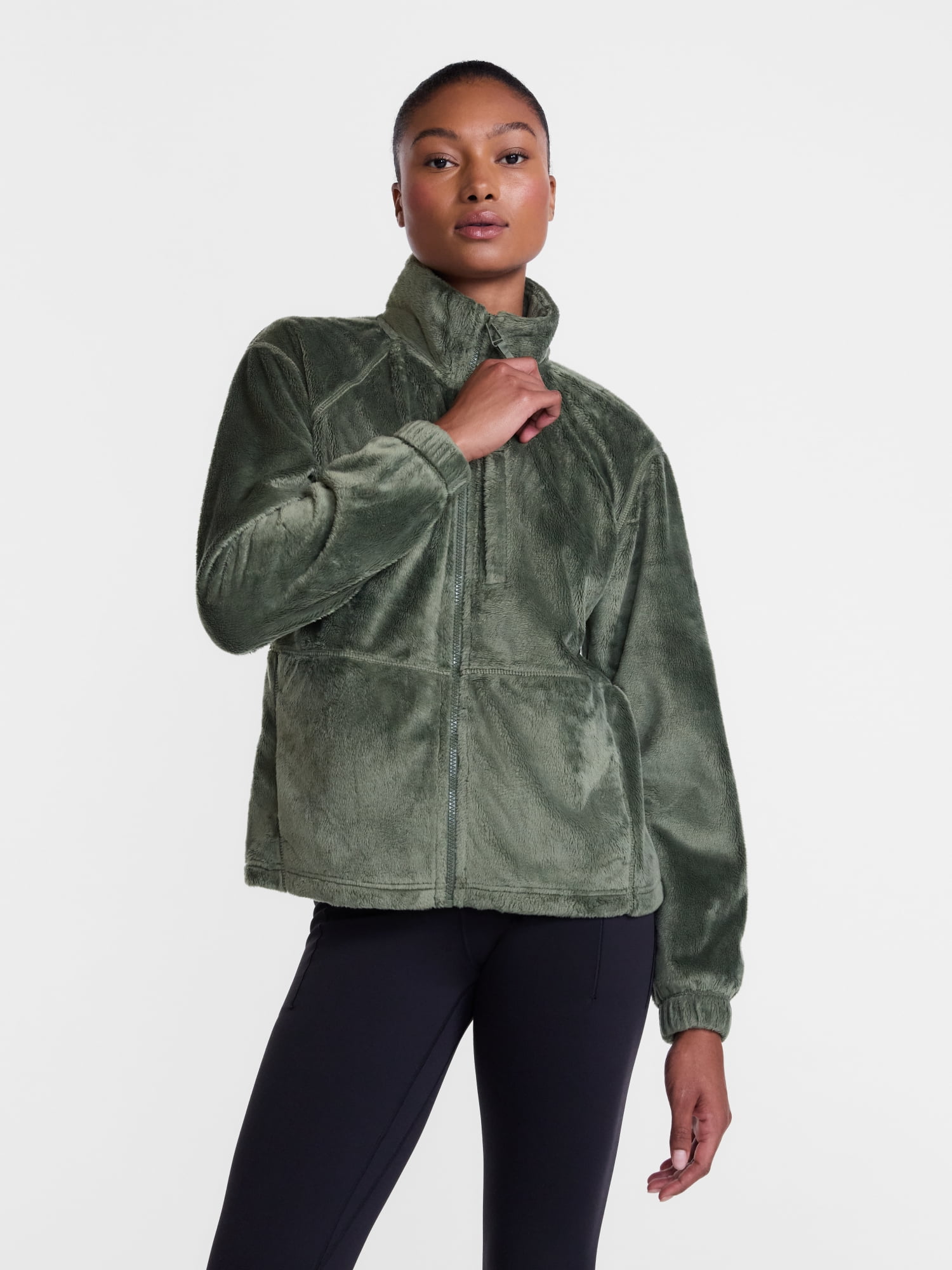 Ozark Trail Women's and Women's Plus Zip Up Fleece Jacket, Sizes XS-3X
