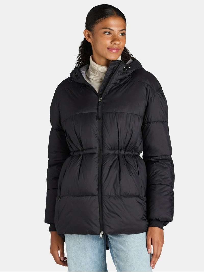 Ozark Trail Women's and Women's Plus Hooded Puffer Jacket, Mid