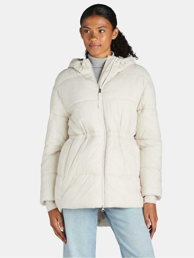 Ozark Trail Women's and Women's Plus Hooded Puffer Jacket, Mid