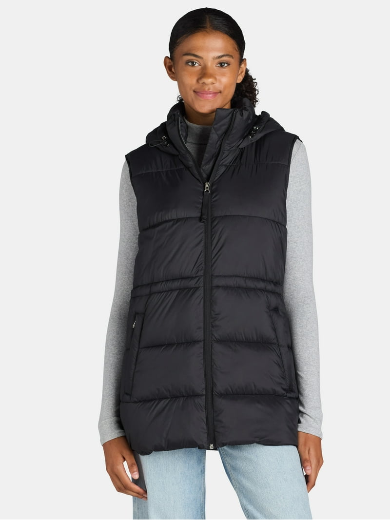 Ozark Trail Women's Cinched Waist Puffer Vest, Size XS-XL & Plus