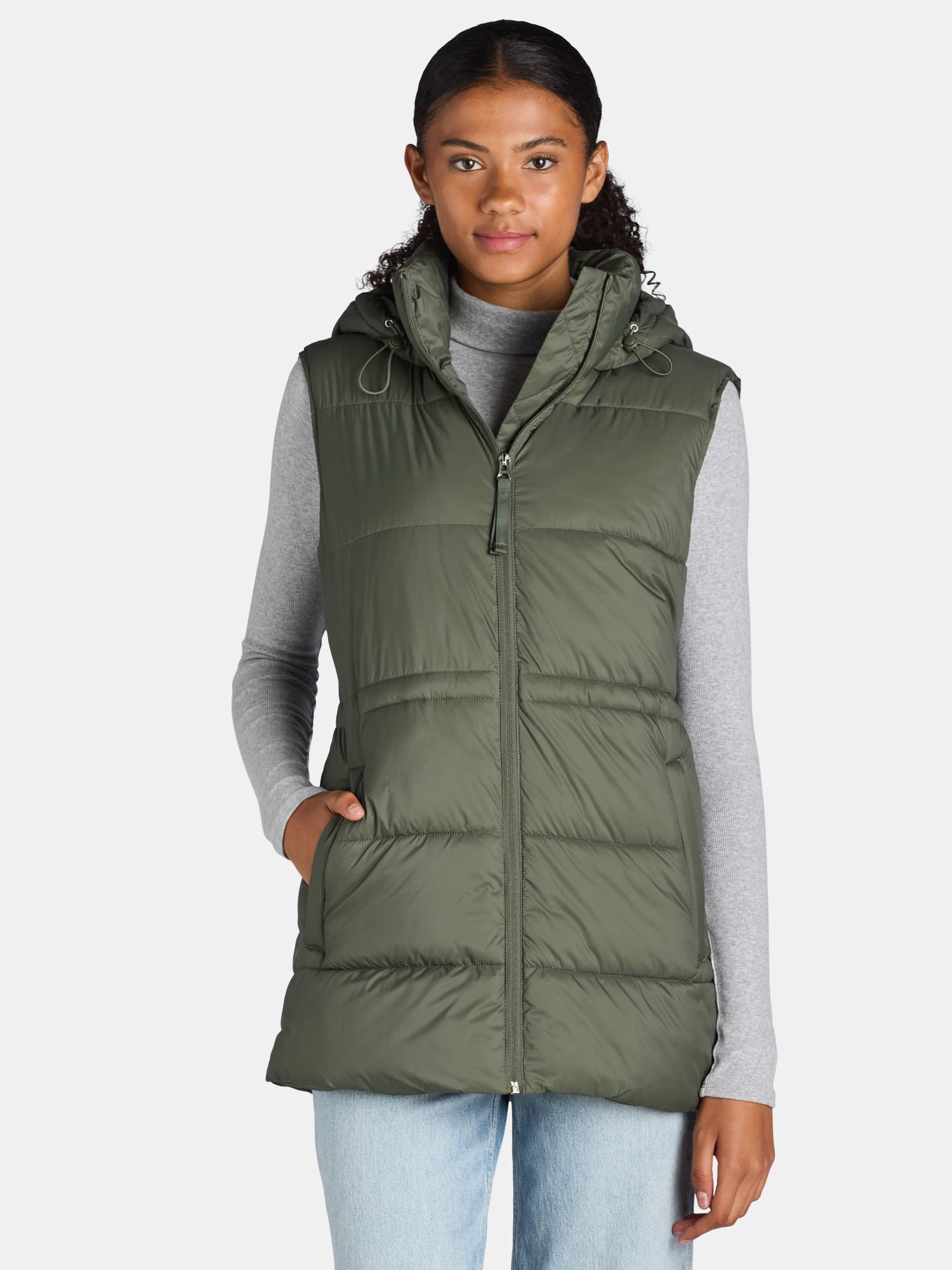 【AAKE】SUMMER HOOD VEST Ozark Trail Women's Cinched Waist Puffer Vest, Size XS-XL