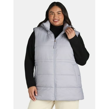 Ozark Trail Women's and Women’s Plus Hooded Puffer Vest, Mid Length, Sizes XS-3X