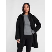 Women's and Women's Plus Long Zip Rain Jacket with Hood, Sizes XS-3X