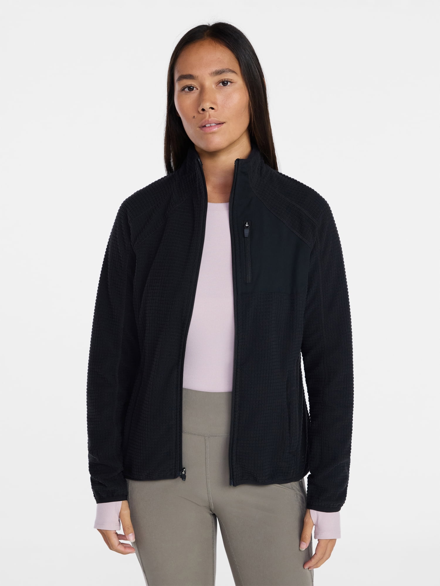 Ozark Trail Women's and Women's Plus Mock Neck Fleece Jacket, Sizes XS-2X