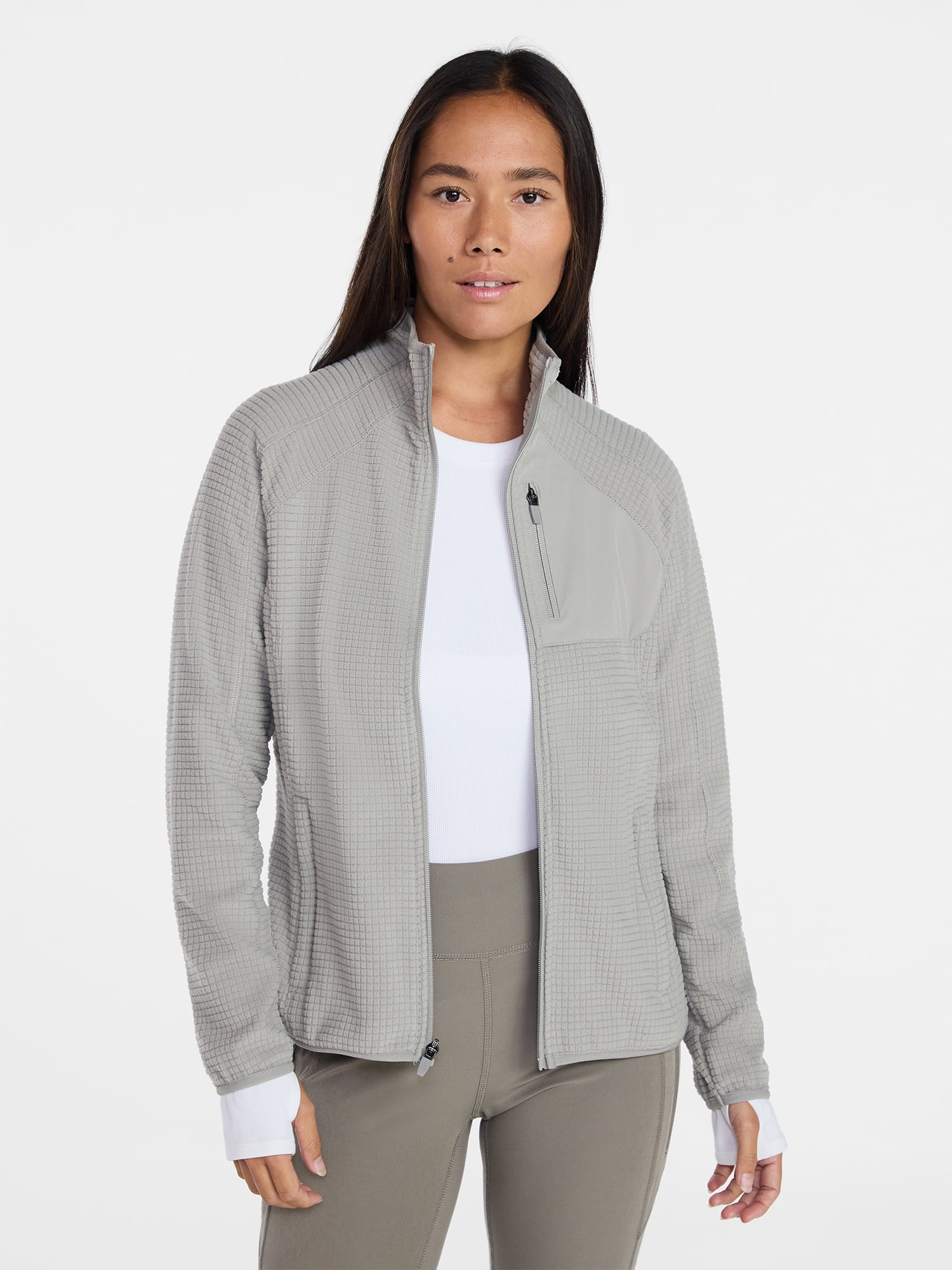 Ozark Trail Women's and Women's Plus Mock Neck Fleece Jacket, Sizes XS-2X