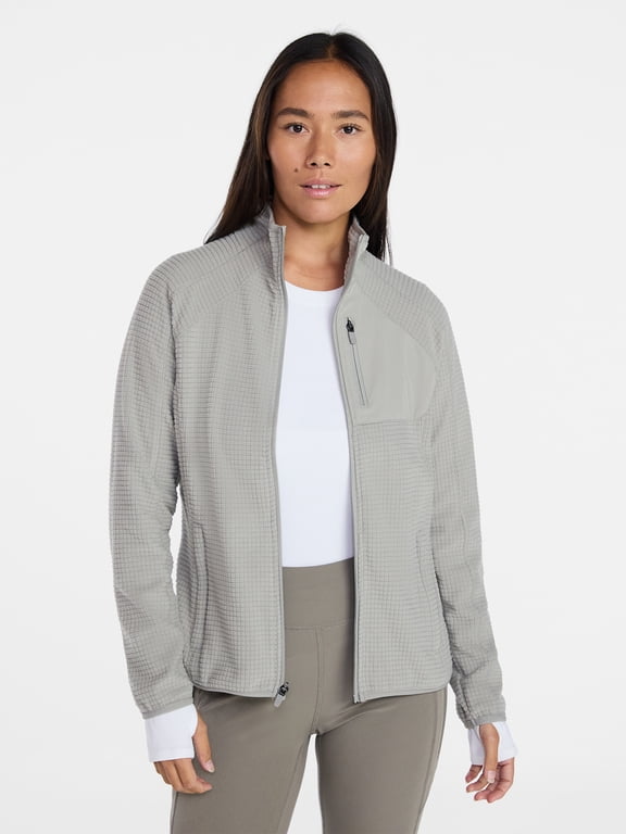 Women's and Women's Plus Mock Neck Fleece Jacket, Sizes XS-2X