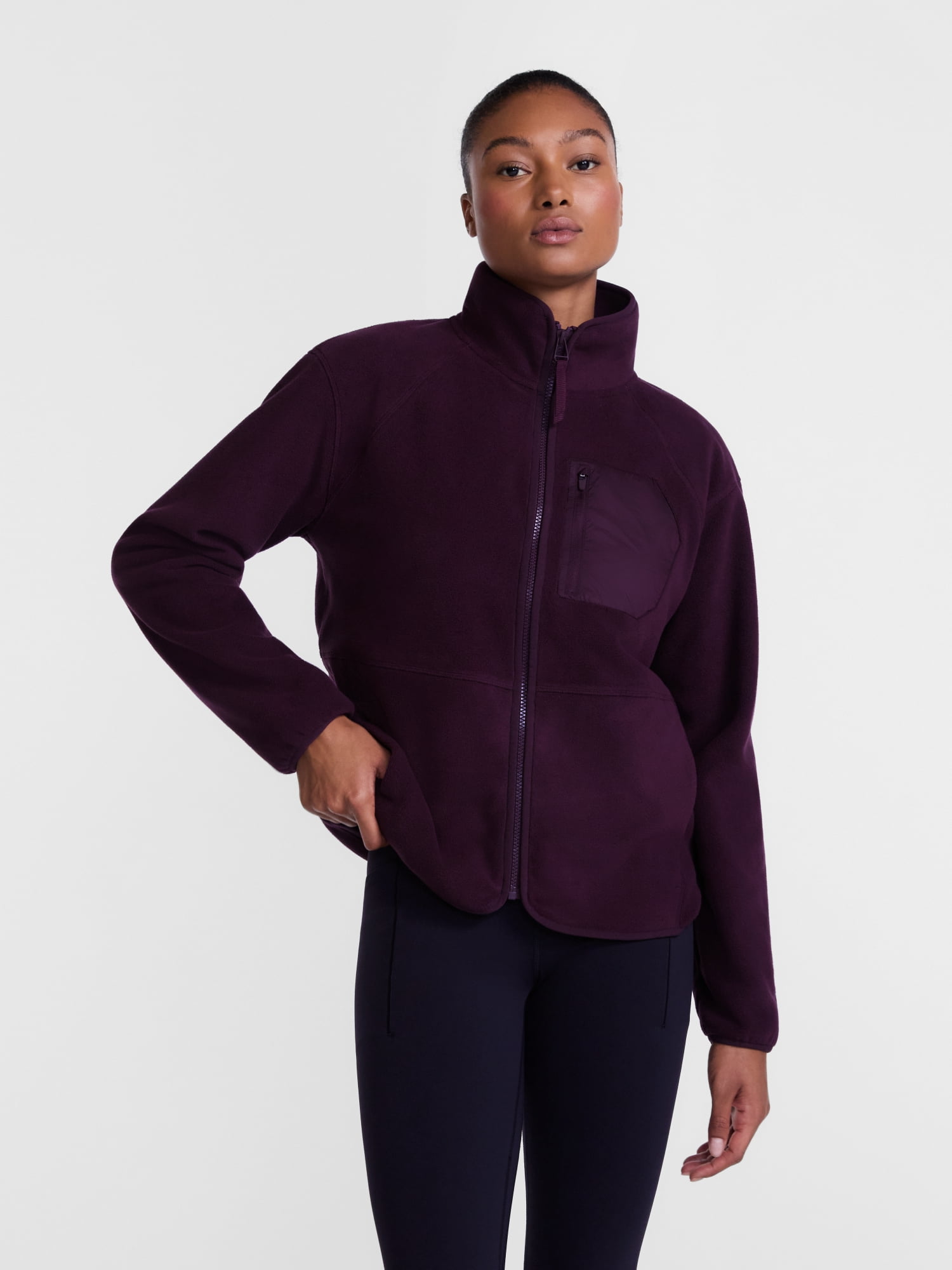 Ozark Trail Women's and Women's Plus Fleece Zip Up Jacket, Sizes XS-3X