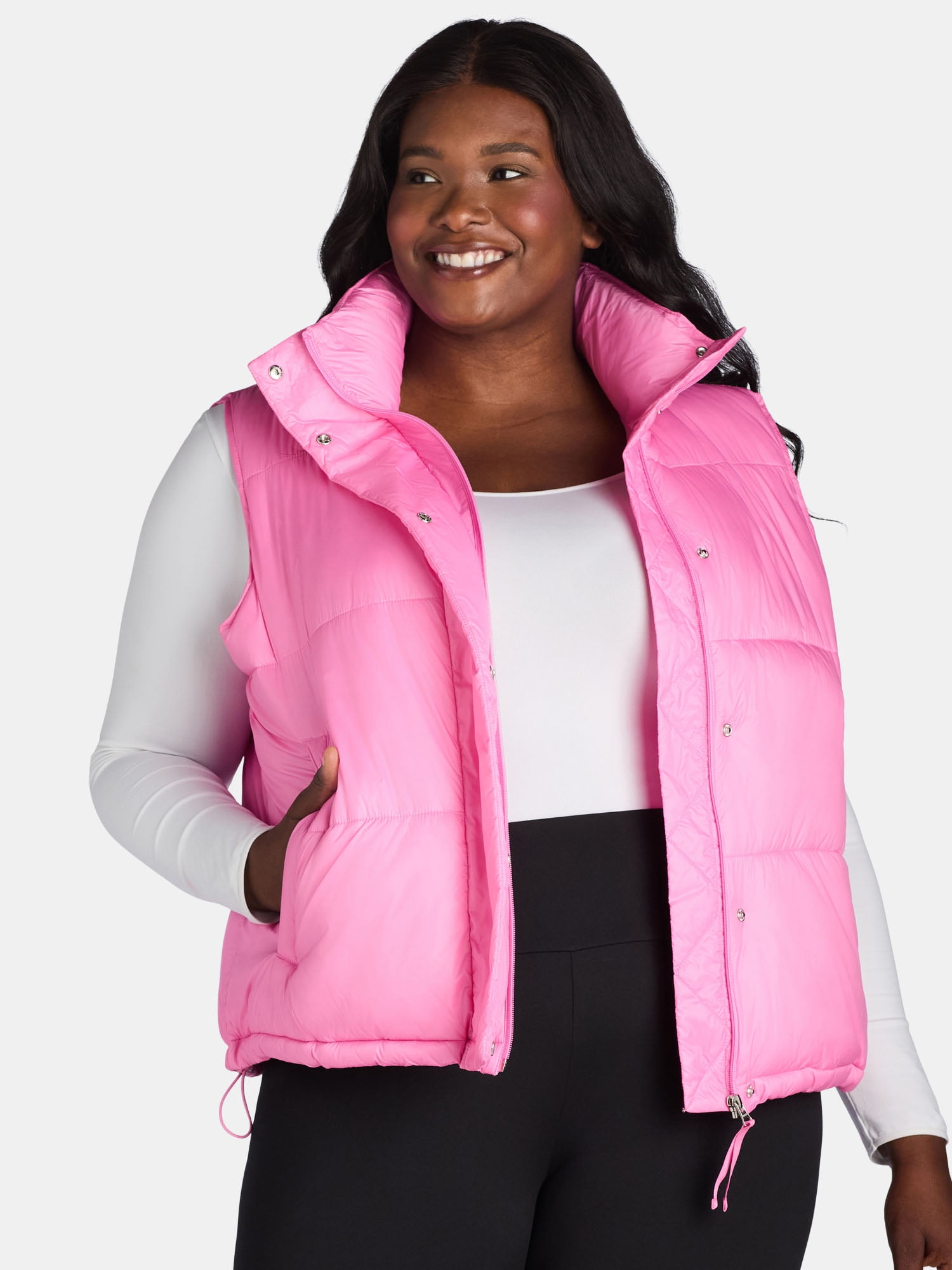 Ozark Trail Women's and Women's Plus Sporty Puffer Vest, Size XS