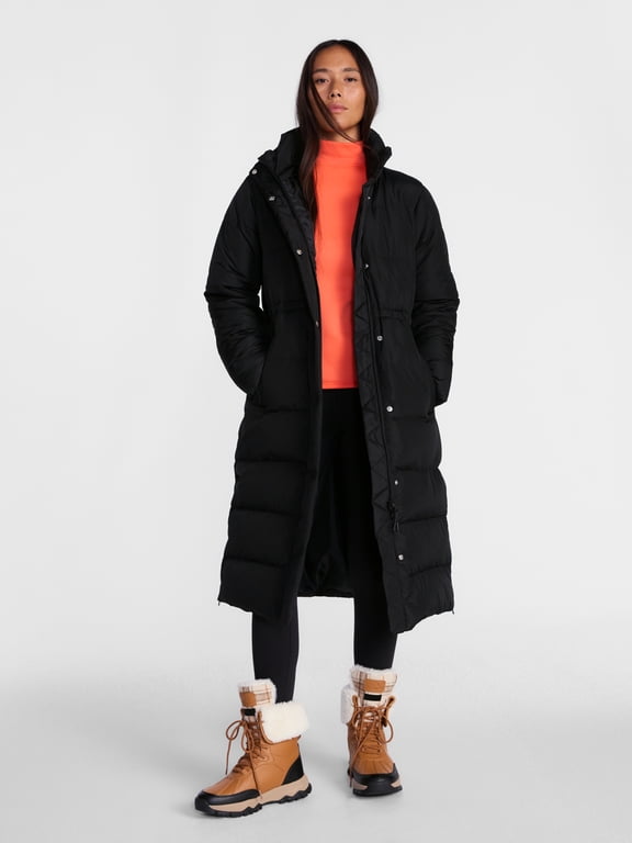 Women's and Women's Plus Ultra Long Puffer Coat, Size XS-3X